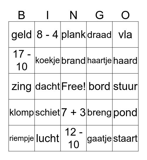 WOORDENBINGO KERN 8 Bingo Card
