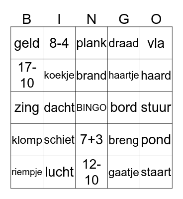 WOORDENBINGO KERN 8  Bingo Card