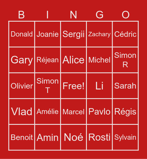 Bingo GDD Bingo Card