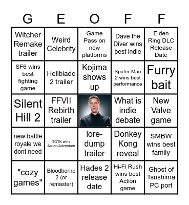 The Game Awards 2023 Bingo Card
