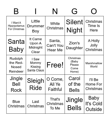 Christmas Bingo Card