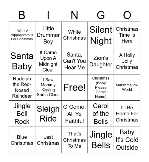 Christmas Bingo Card