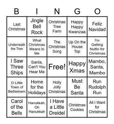 SBMS Holiday Music! Bingo Card