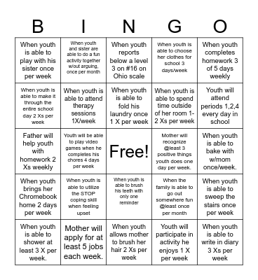 Benchmark Bingo Card