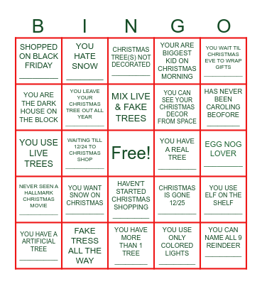 ESC HOLIDAY BINGO Card