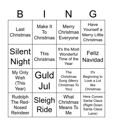 Julebanko Bingo Card