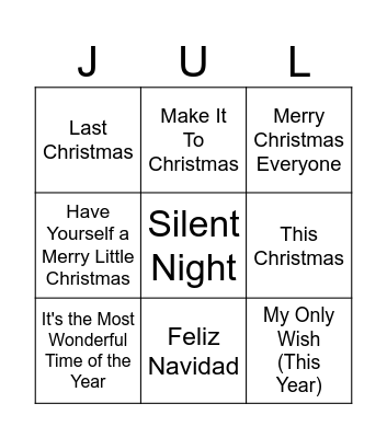 Julebanko Bingo Card