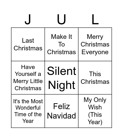 Julebanko Bingo Card