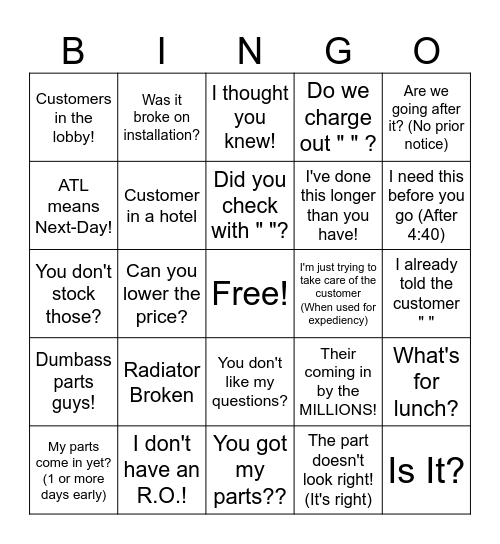 Tech Talk Bingo Card
