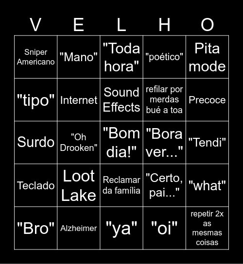 VELHO BINGO Card