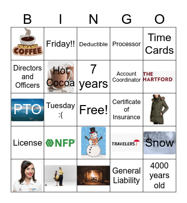 End of year bingo Card