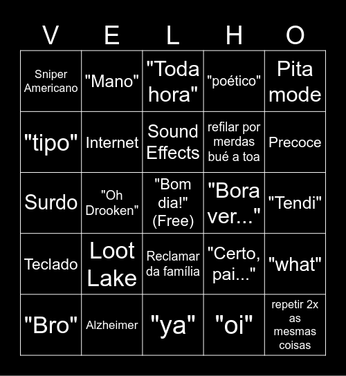 VELHO BINGO Card