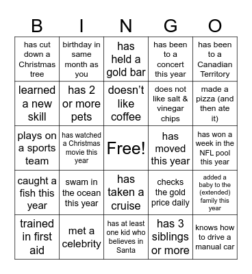Eldorado Finance Holiday 2023 Bingo Card