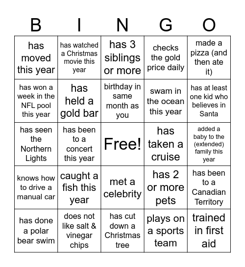 Eldorado Finance Holiday 2023 Bingo Card