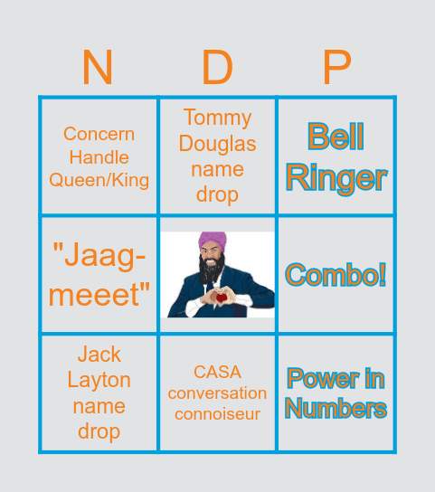 NDP BINGO! Bingo Card