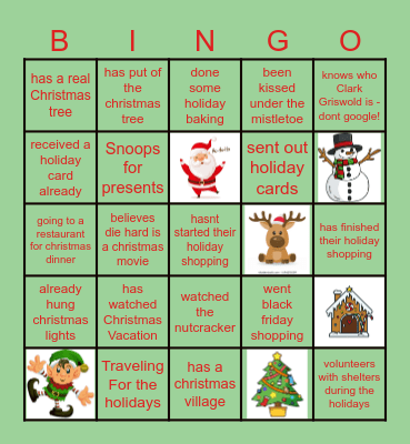Holiday 2023 Bingo Card