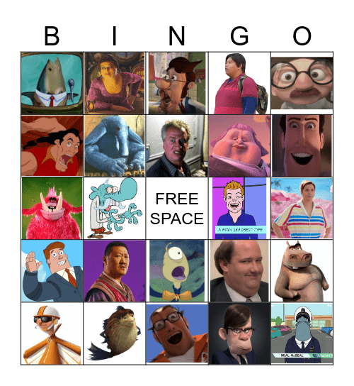 Favorite Character Bingo Card