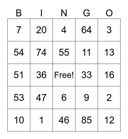 Ronde 1 Bingo Card