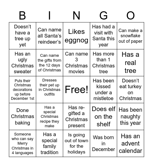 CRCG Christmas Bingo Card