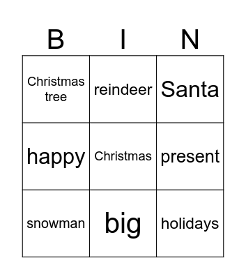 Christmas BINGO Card