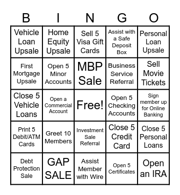 FCCU BINGO Card