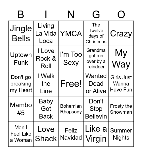 Elite Karaoke Bingo Card