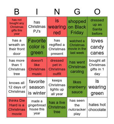 Christmas Bingo Card