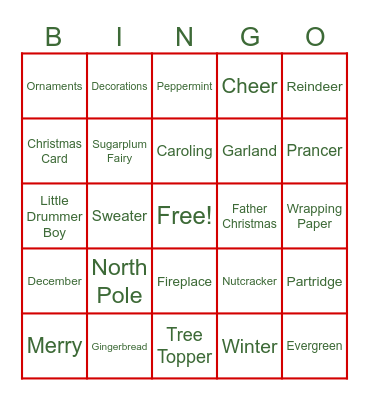 Christmas Bingo Card