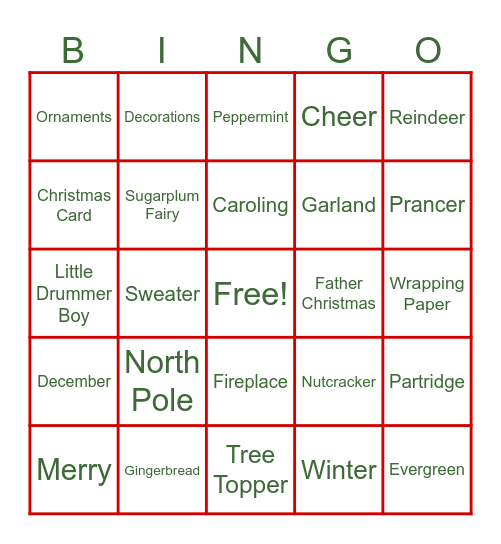 Christmas Bingo Card