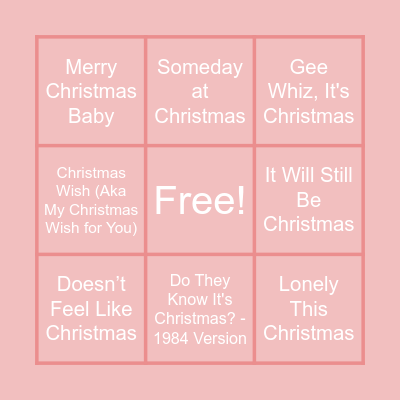 X-MAS Bingo Card