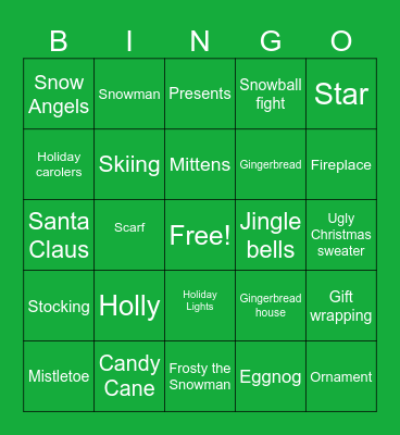 Christmas Bingo Card