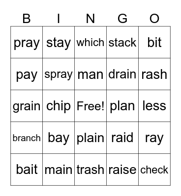 Reading for Phonics Level 2 L3 Bingo Card