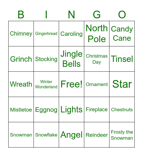 Christmas Bingo Card