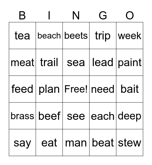 Phonics for Reading Level 2 L4 Bingo Card