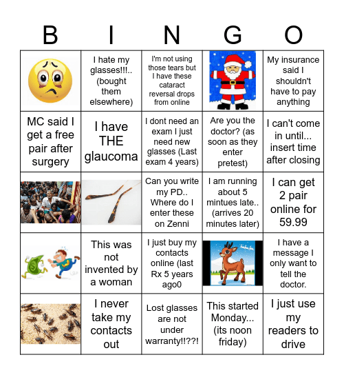 Eye, Eye, Eye, I Bingo Card