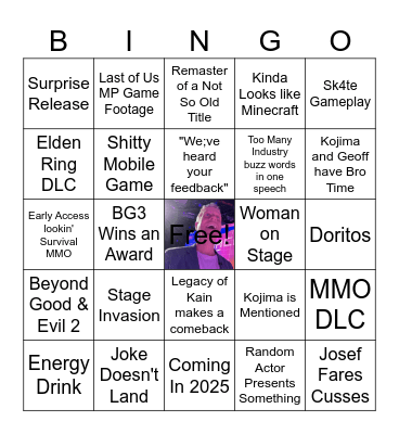 The Game Awards 2023 Bingo Card