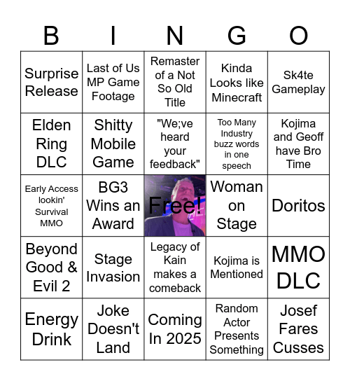 The Game Awards 2023 Bingo Card