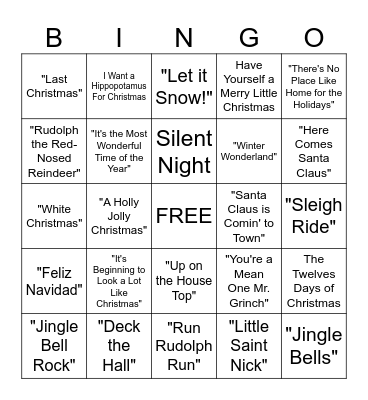 Christmas Bingo! Bingo Card