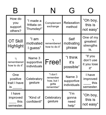 OT Bingo Card