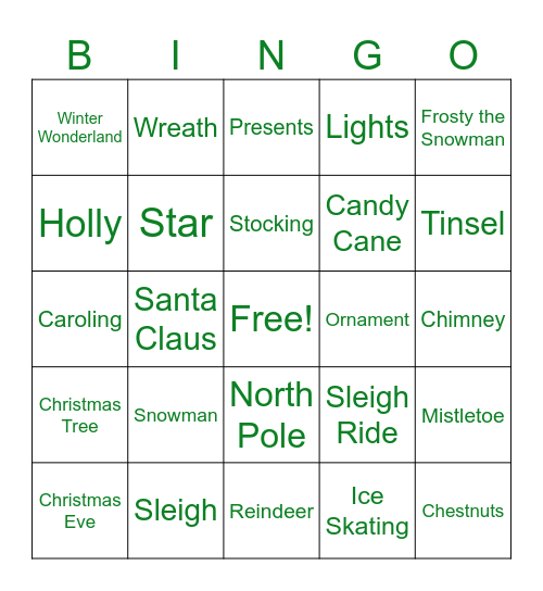 Christmas Bingo Card