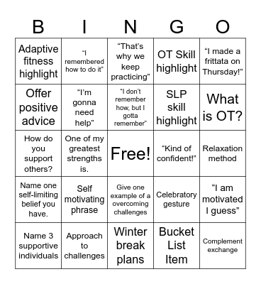OT Bingo Card