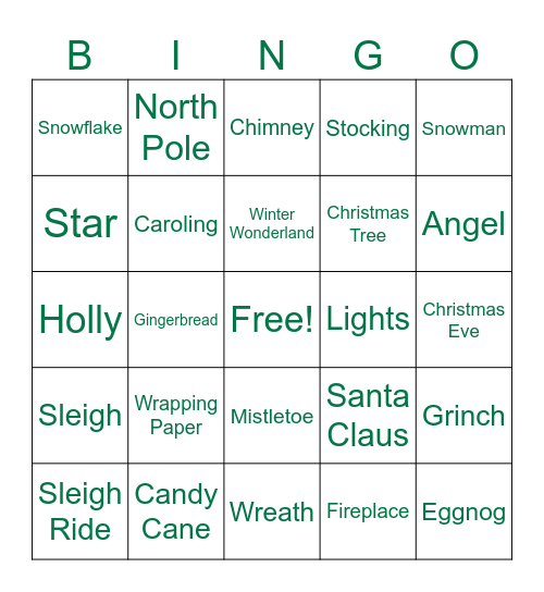 Christmas Bingo Card