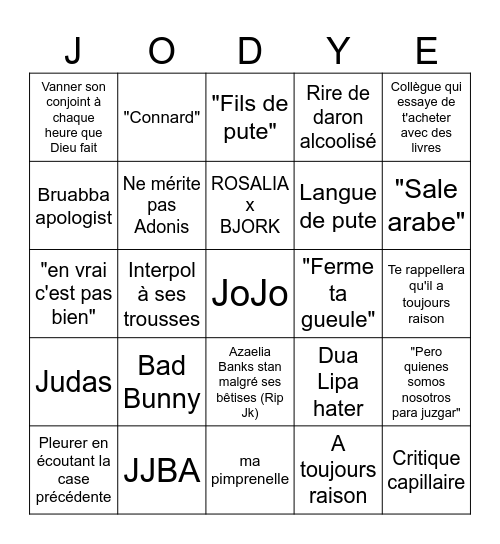 Latino Bingo (3 ans plus tard) Bingo Card