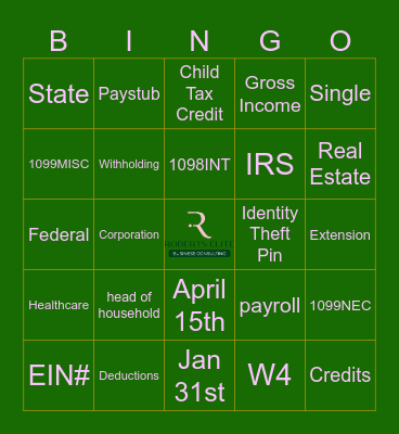 12 Days of TAXMAS "BINGO"Edition Bingo Card