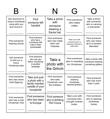 Grinchmas Bingo Card