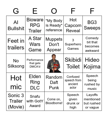 The Game Awards 2023 Bingo Card