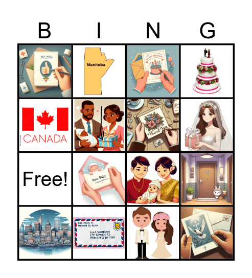 Giving Cards Bingo Card