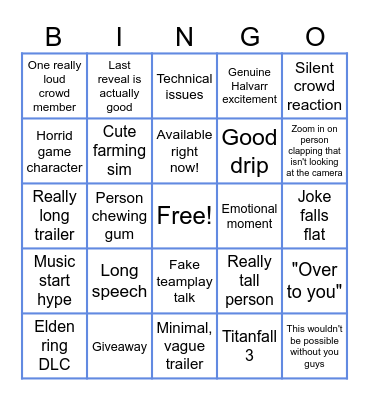 Bingus Bingo Card