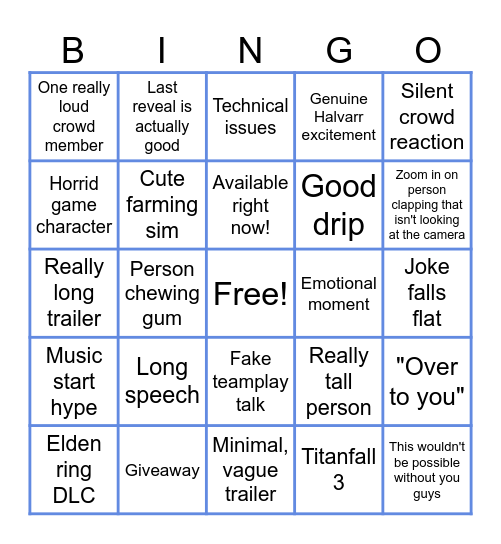 Bingus Bingo Card