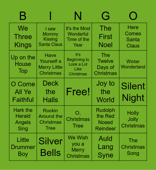 Christmas Bingo Card